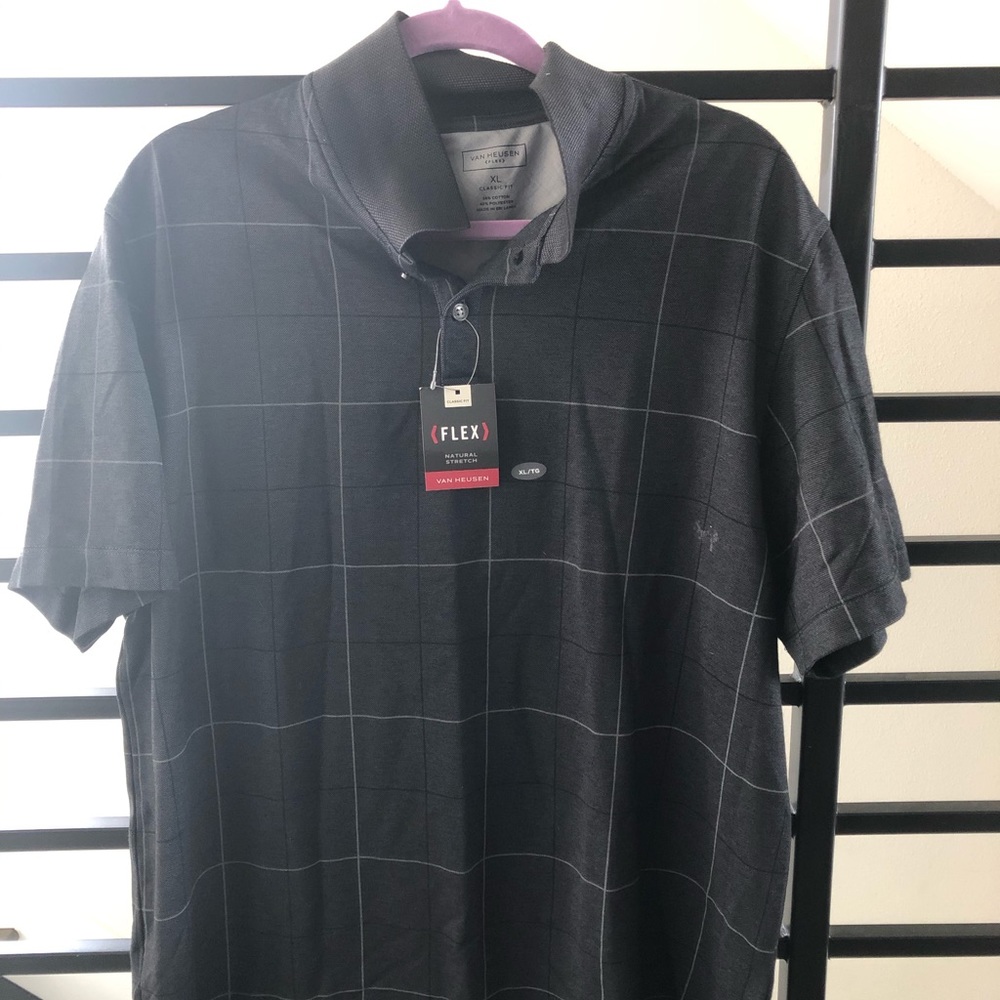 Van Heusen Flex Fit Black/Dark Grey Polo Shirt